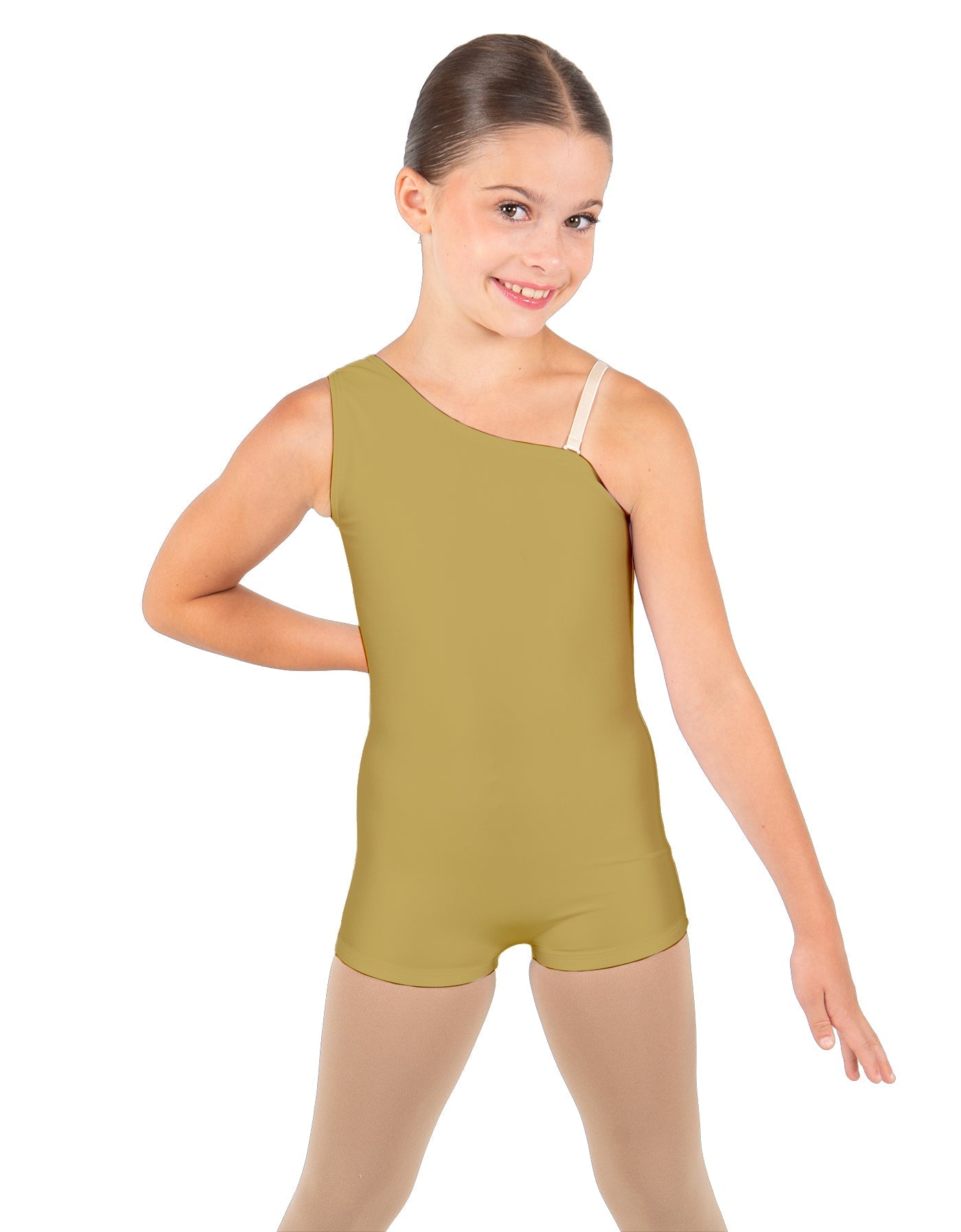 Solid Lycra One Shoulder Biketard