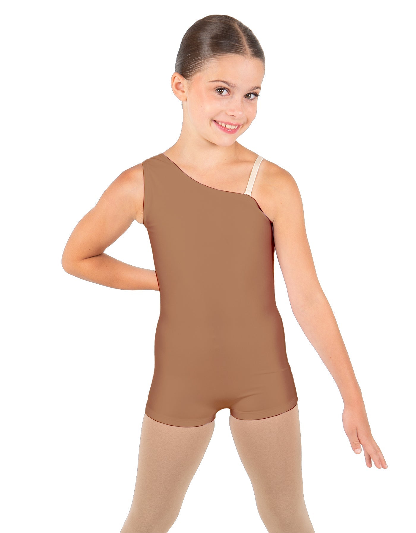 Solid Lycra One Shoulder Biketard