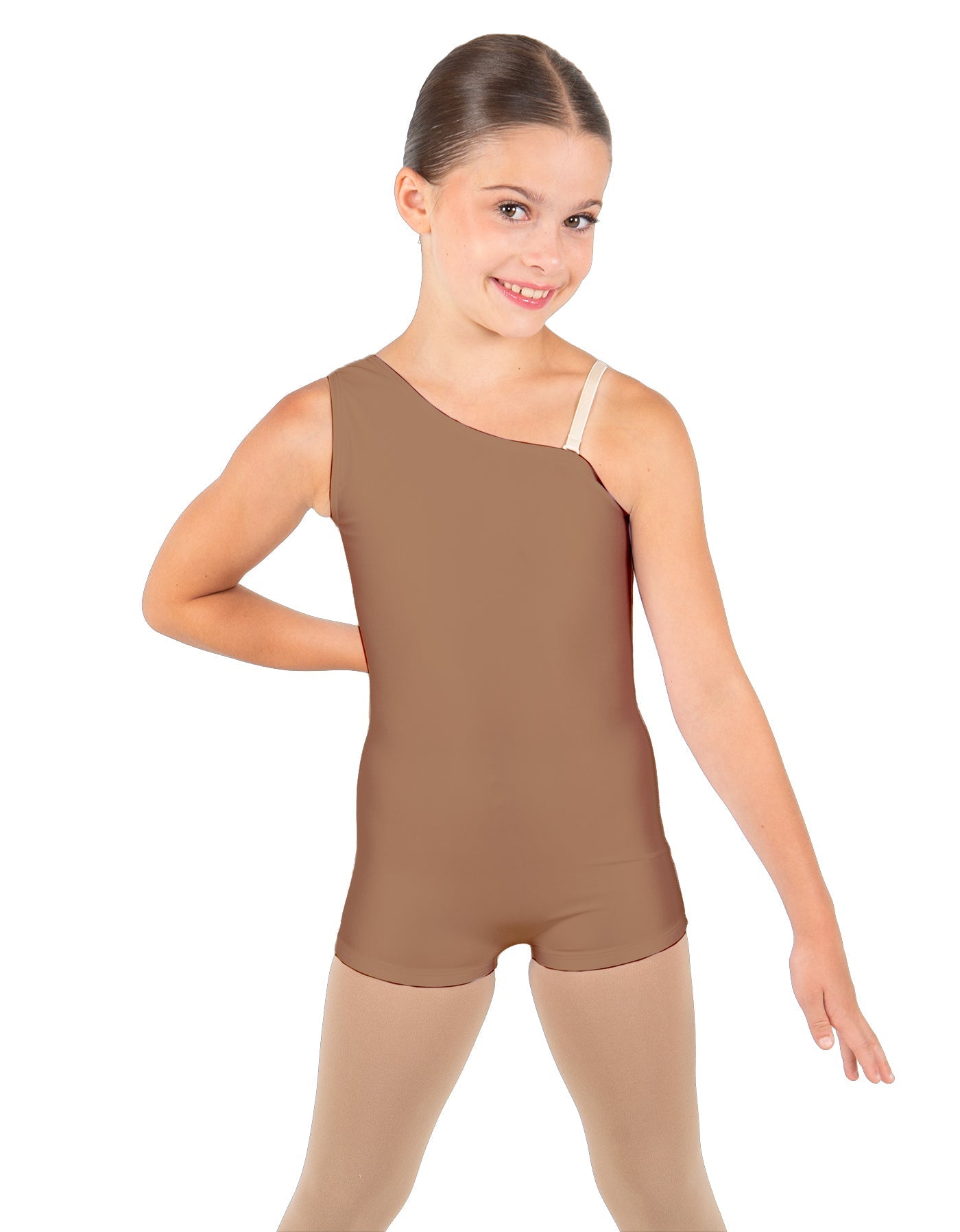 Solid Lycra One Shoulder Biketard