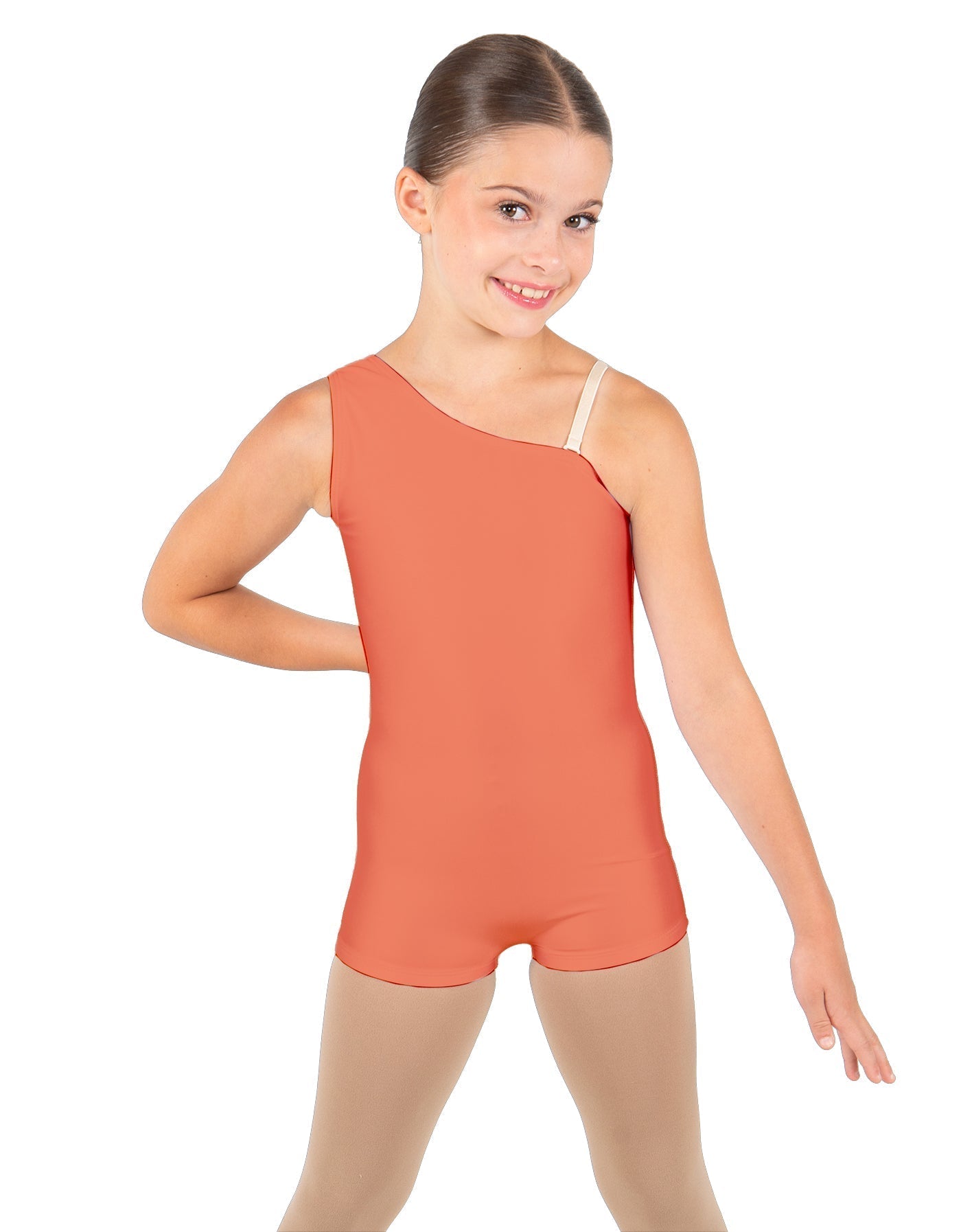 Solid Lycra One Shoulder Biketard