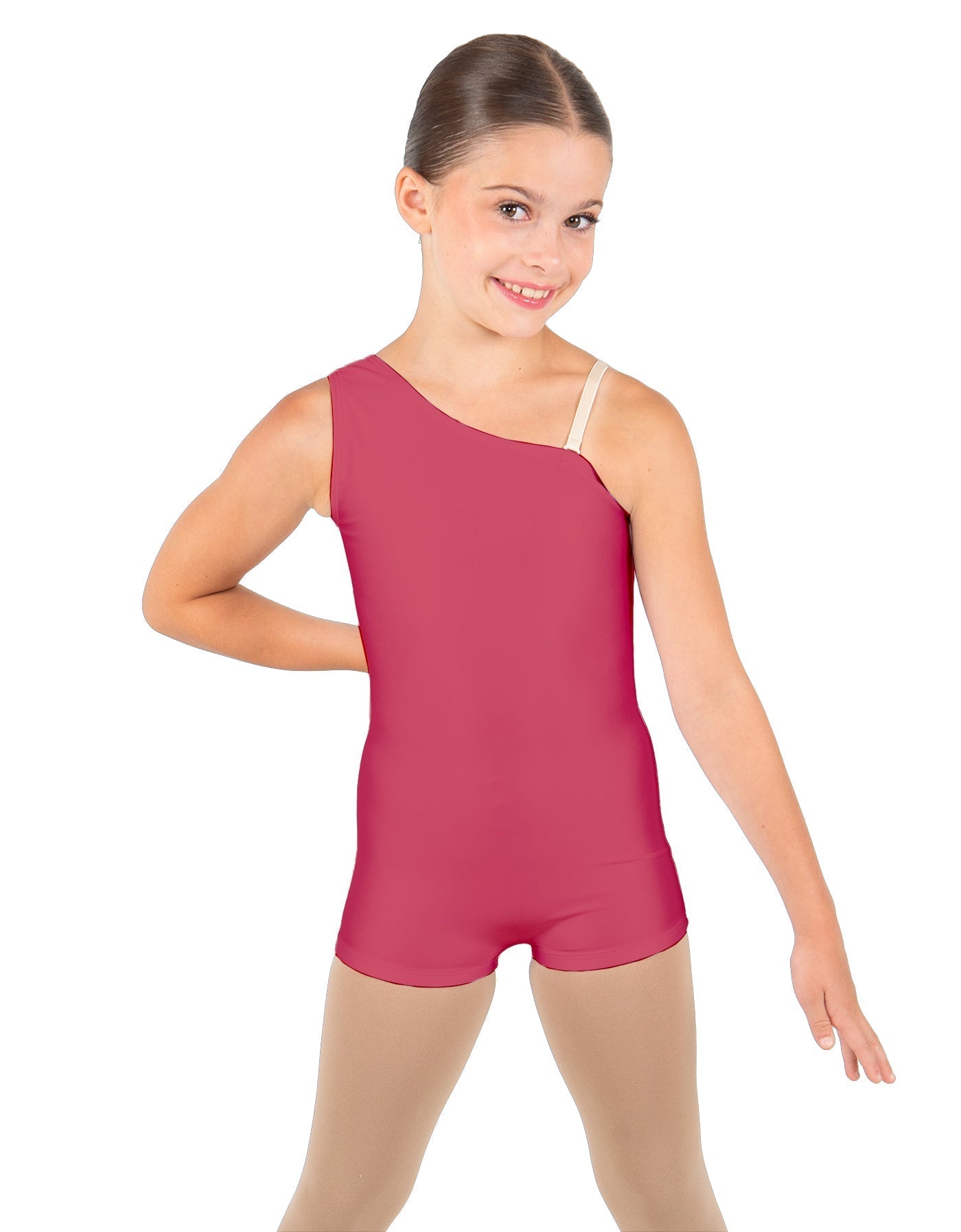 Solid Lycra One Shoulder Biketard