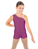 Solid Lycra One Shoulder Biketard
