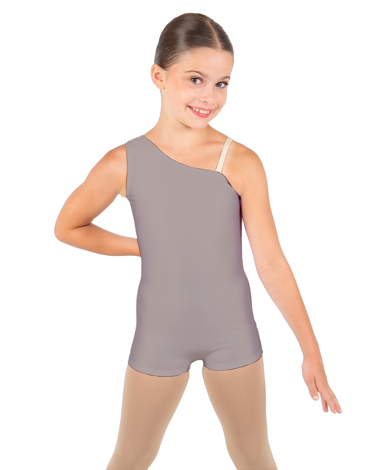 Solid Lycra One Shoulder Biketard