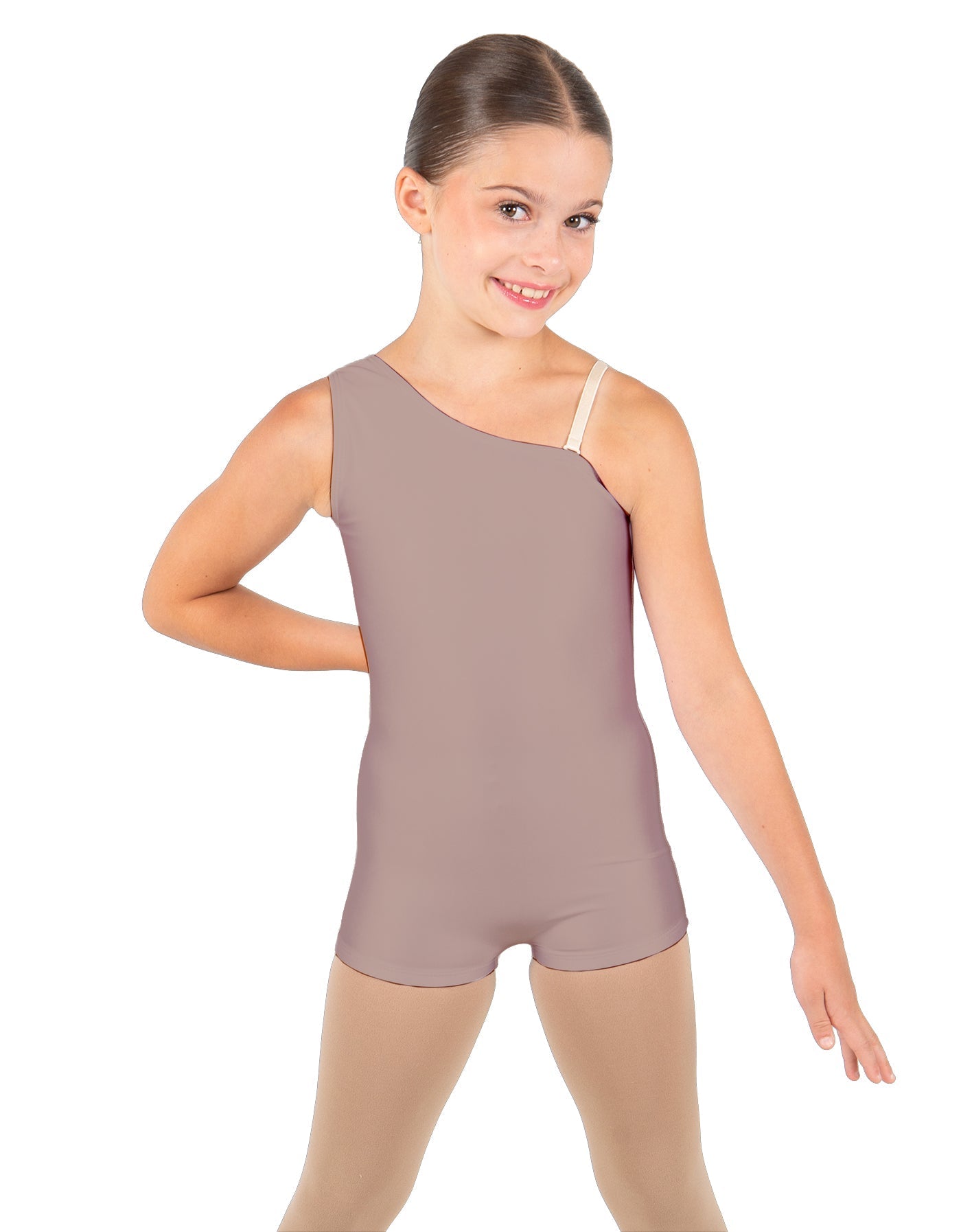 Solid Lycra One Shoulder Biketard
