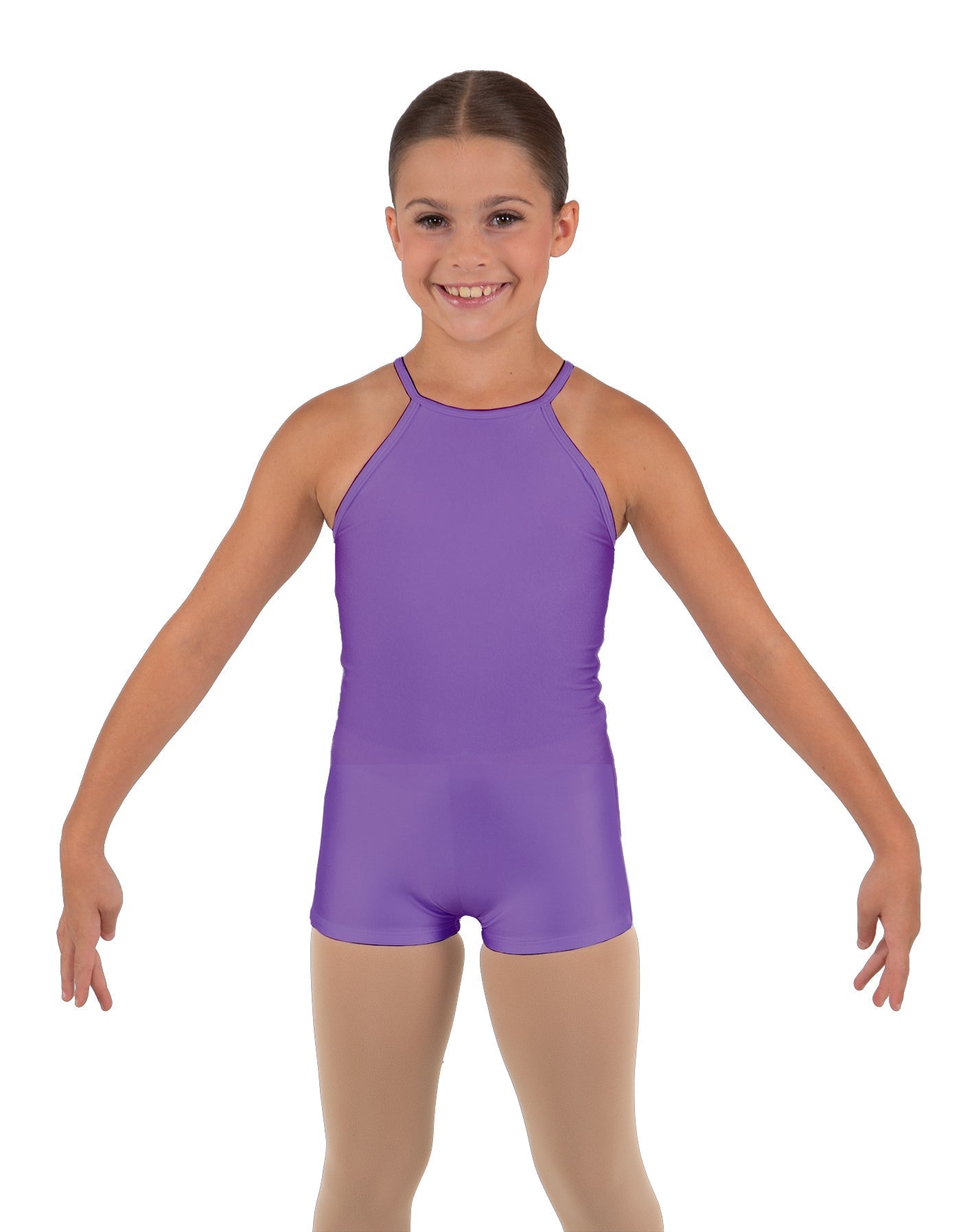 Solid Lycra Halter Binding Biketard