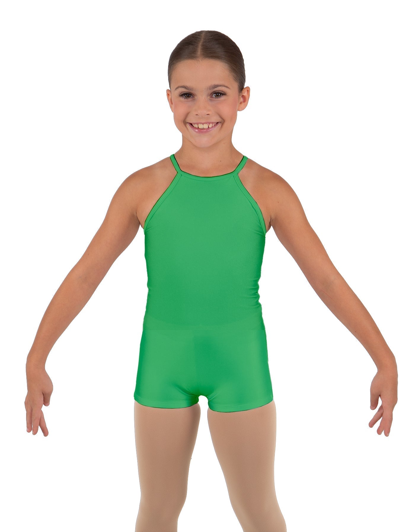 Solid Lycra Halter Binding Biketard