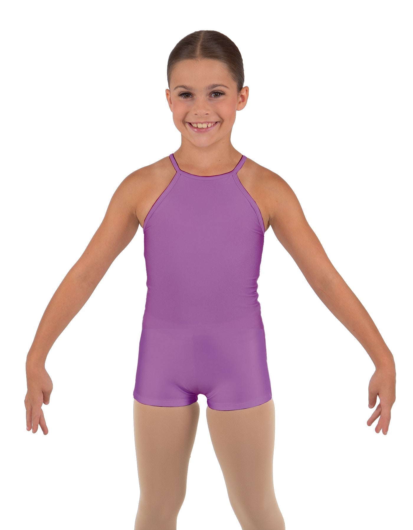 Solid Lycra Halter Binding Biketard