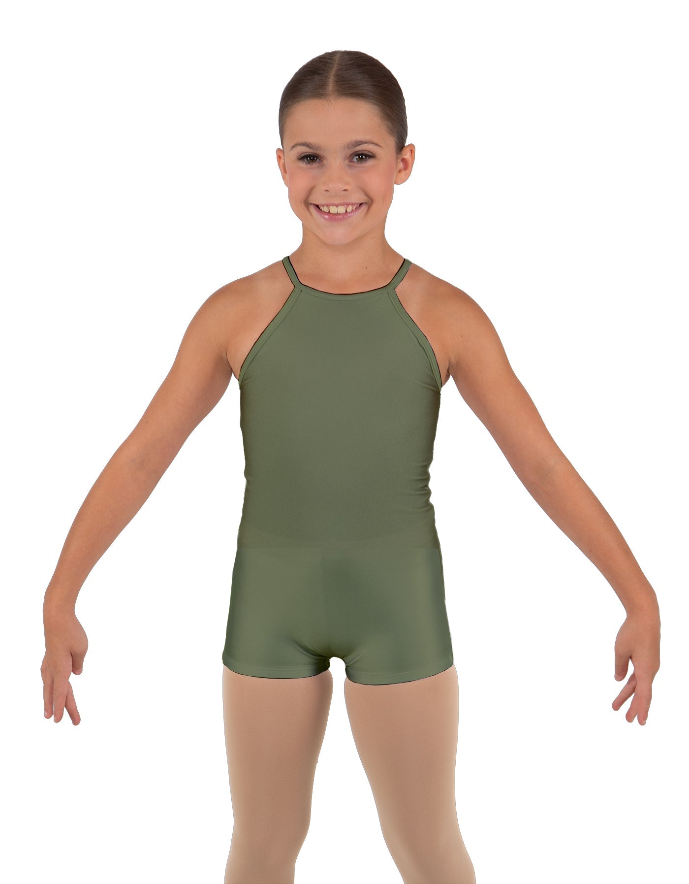 Solid Lycra Halter Binding Biketard