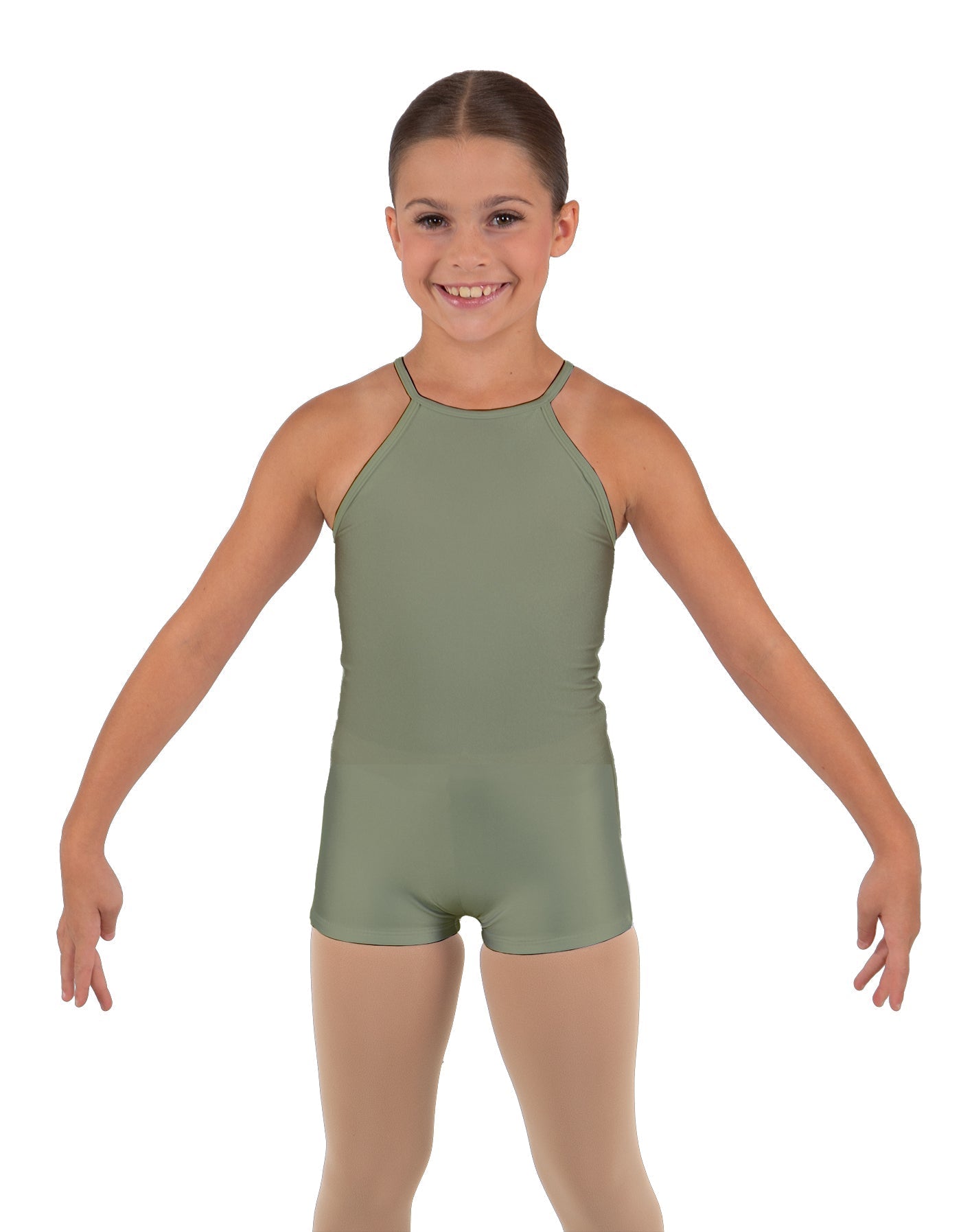 Solid Lycra Halter Binding Biketard