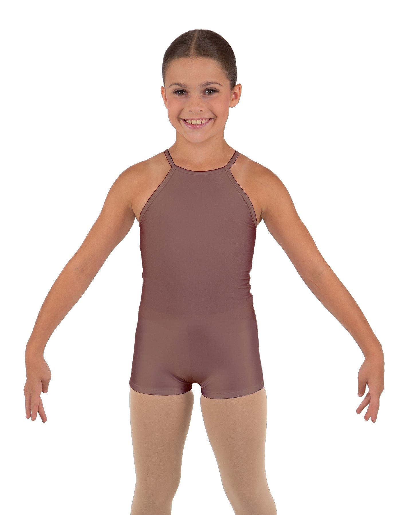 Solid Lycra Halter Binding Biketard