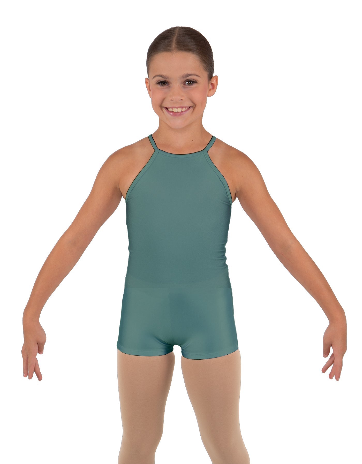Solid Lycra Halter Binding Biketard