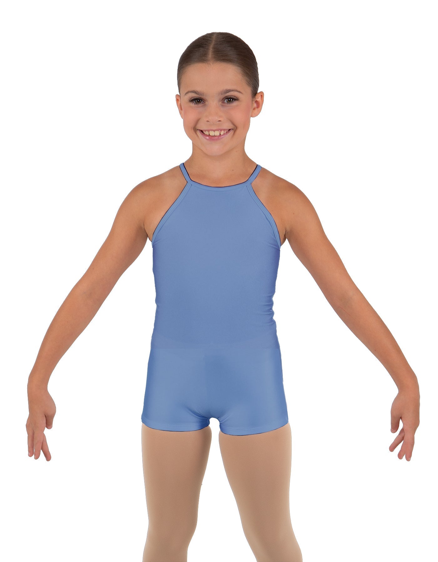 Solid Lycra Halter Binding Biketard