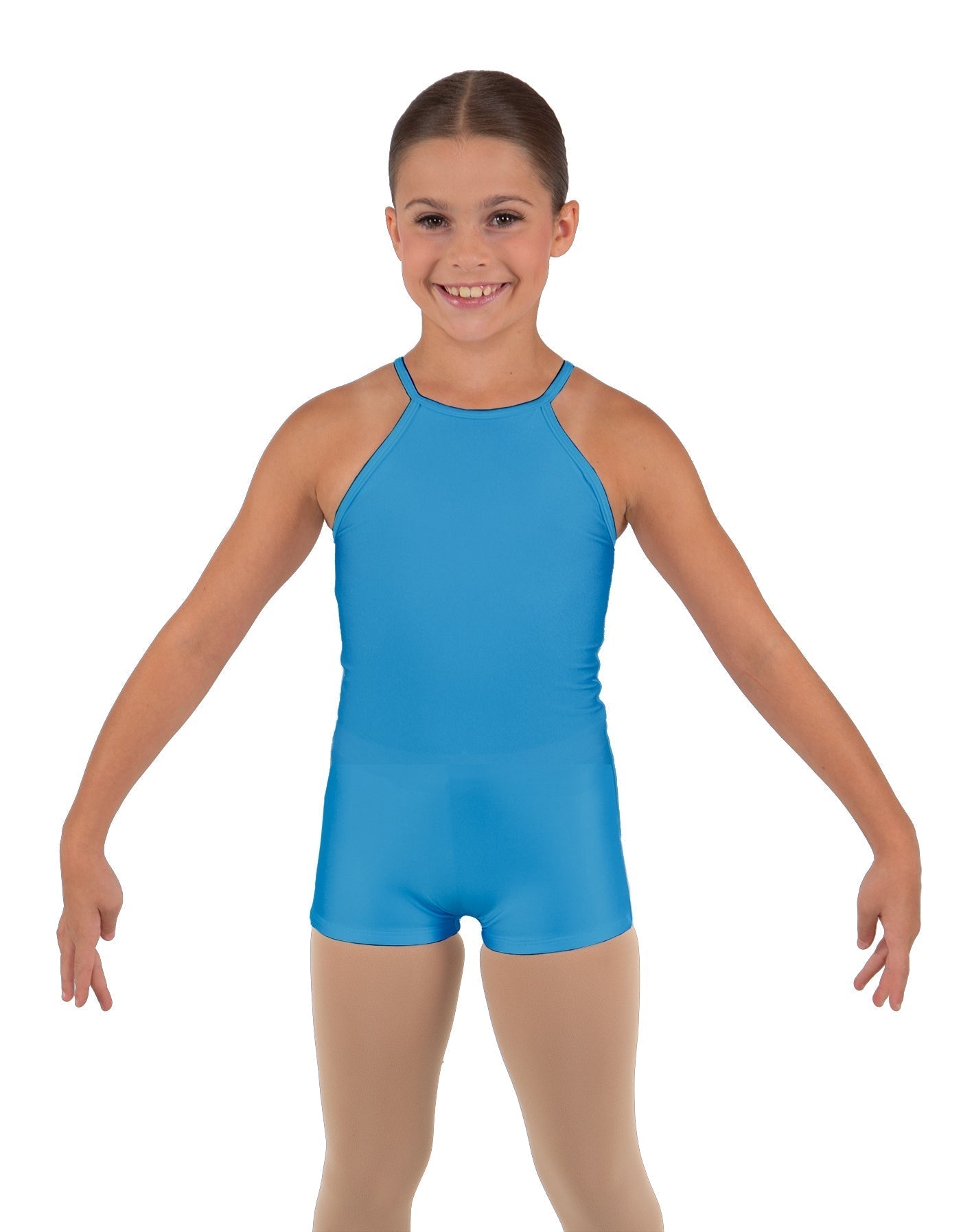 Solid Lycra Halter Binding Biketard