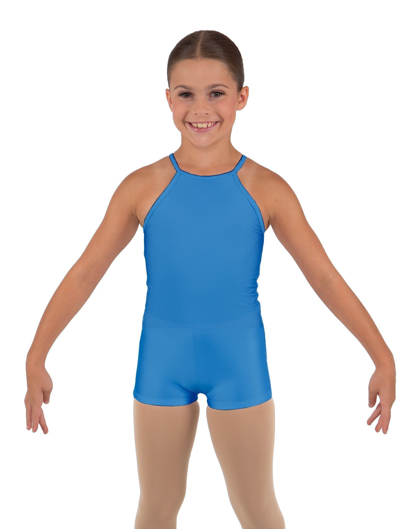 Solid Lycra Halter Binding Biketard