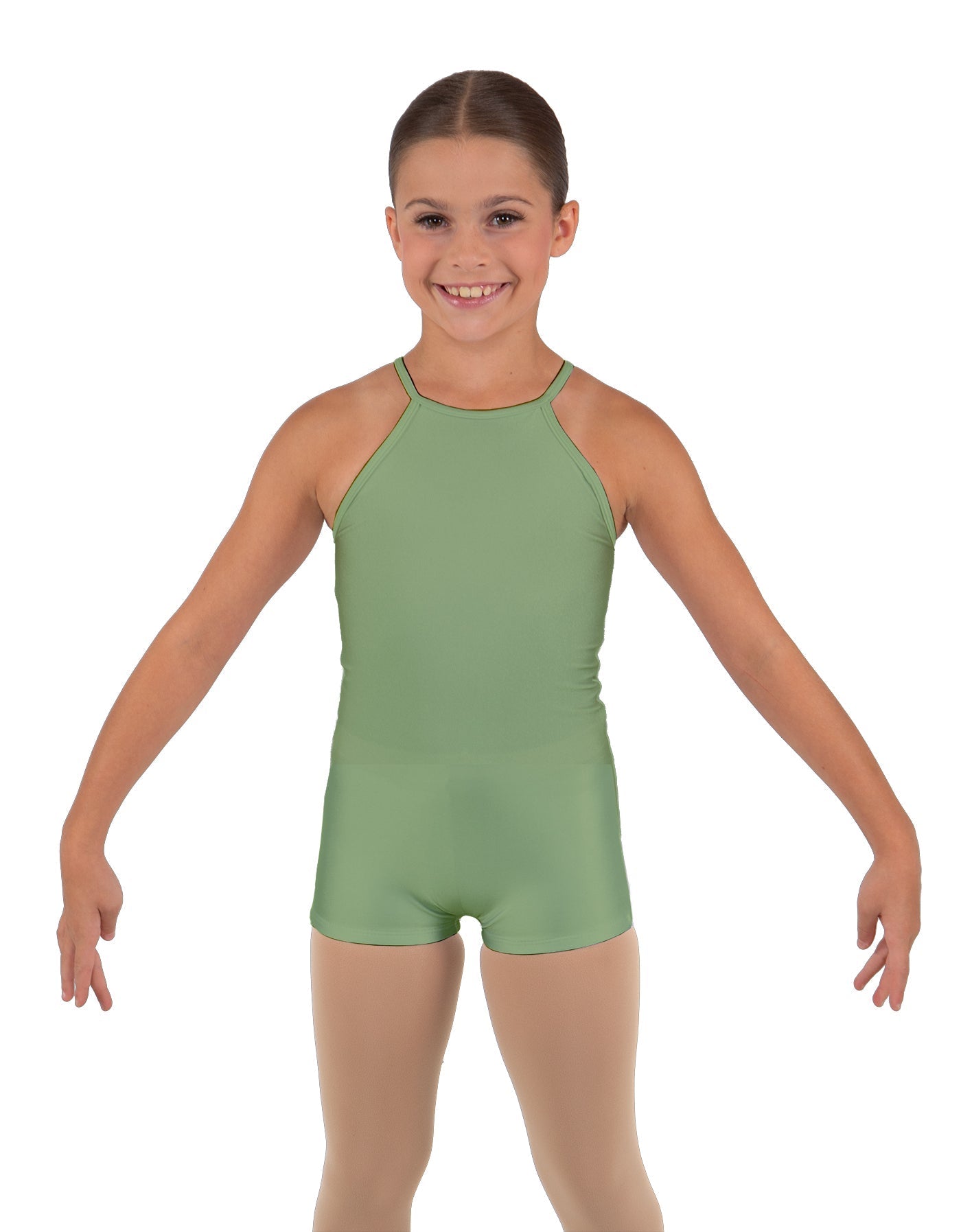 Solid Lycra Halter Binding Biketard