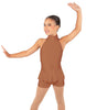 Solid Lycra Halter Collar Biketard w peplum