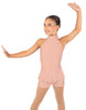 Solid Lycra Halter Collar Biketard w peplum