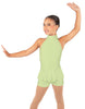 Solid Lycra Halter Collar Biketard w peplum