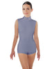 Solid Lycra Tneck Sleeveless Open Back Biketard