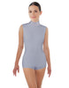 Solid Lycra Tneck Sleeveless Open Back Biketard