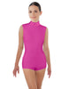 Solid Lycra Tneck Sleeveless Open Back Biketard