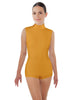 Solid Lycra Tneck Sleeveless Open Back Biketard
