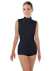 Solid Lycra Tneck Sleeveless Open Back Biketard