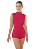 Solid Lycra Tneck Sleeveless Open Back Biketard