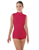 Solid Lycra Tneck Sleeveless Open Back Biketard
