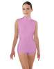 Solid Lycra Tneck Sleeveless Open Back Biketard