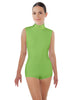 Solid Lycra Tneck Sleeveless Open Back Biketard