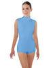 Solid Lycra Tneck Sleeveless Open Back Biketard