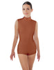 Solid Lycra Tneck Sleeveless Open Back Biketard