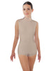 Solid Lycra Tneck Sleeveless Open Back Biketard