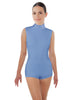 Solid Lycra Tneck Sleeveless Open Back Biketard