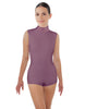 Solid Lycra Tneck Sleeveless Open Back Biketard