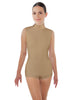 Solid Lycra Tneck Sleeveless Open Back Biketard