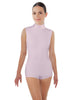 Solid Lycra Tneck Sleeveless Open Back Biketard