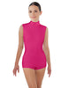 Solid Lycra Tneck Sleeveless Open Back Biketard
