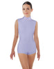 Solid Lycra Tneck Sleeveless Open Back Biketard