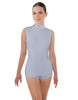 Solid Lycra Tneck Sleeveless Open Back Biketard