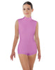 Solid Lycra Tneck Sleeveless Open Back Biketard