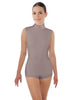 Solid Lycra Tneck Sleeveless Open Back Biketard