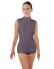 Solid Lycra Tneck Sleeveless Open Back Biketard