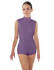 Solid Lycra Tneck Sleeveless Open Back Biketard