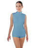 Solid Lycra Tneck Sleeveless Open Back Biketard