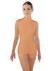 Solid Lycra Tneck Sleeveless Open Back Biketard