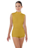 Solid Lycra Tneck Sleeveless Open Back Biketard