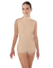 Solid Lycra Tneck Sleeveless Open Back Biketard