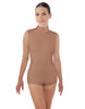 Solid Lycra Tneck Sleeveless Open Back Biketard